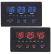 שעון קיר + תאריכון דיגיטלי קלנדר שחור