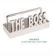מעמד כרטיסי ביקור מתכת מבריק BOSS THE 4 * 4 * 10 סמ