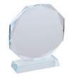 מגן הוקרה מזכוכית קריסטל בסיס מובנה מלבני, גובה כולל 18 סמ